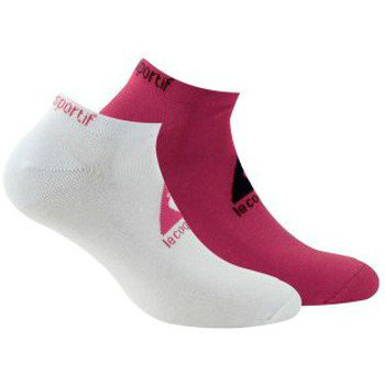 Le Coq Sportif Pack De 2 Invisibles Jersey Femme Blanc Rose - Chaussettes Femme